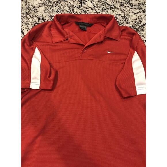 Nike Sphere Golf Mens Short Sleeve  Polo Shirt‎ Large Red - Picture 1 of 10